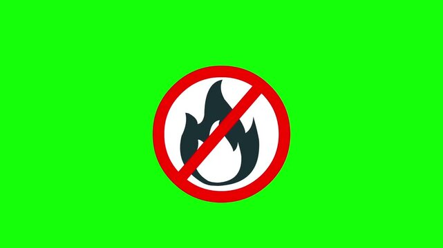 No Fire Safety Prohibition Icon Animation