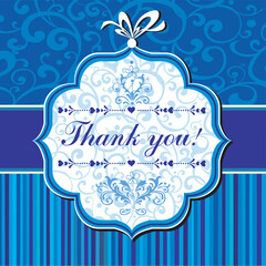 Thank you card.  Vector illustration.