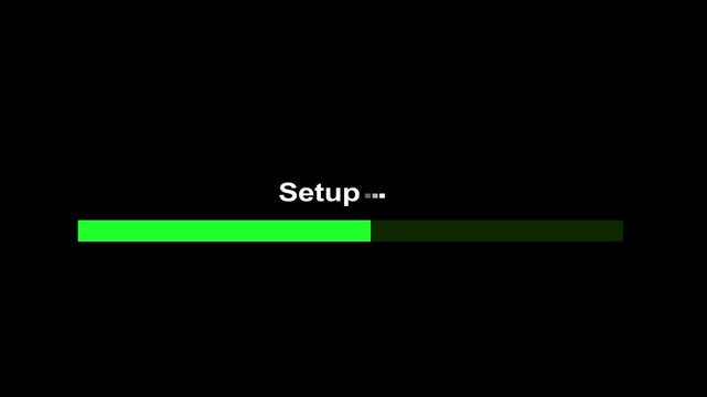 setup line bar circle icon animation 4k.setup circle bar animation motion graphic. Spinning in setup icon Seamless Loop.  