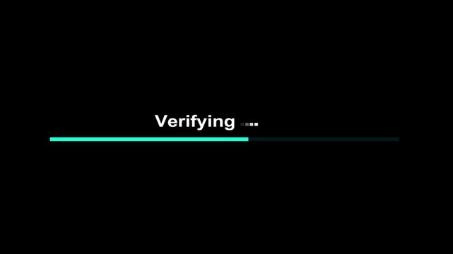 verifying line bar circle icon animation 4k.verifyingcircle bar animation motion graphic. Spinning verifying icon Seamless Loop. 
