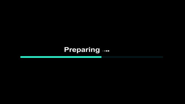 preparing line bar circle icon animation 4k.preparing circle bar animation motion graphic. Spinning preparing icon Seamless Loop. 