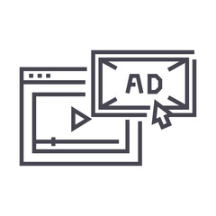 Digital Advertising Campaign editable stroke vector icon 