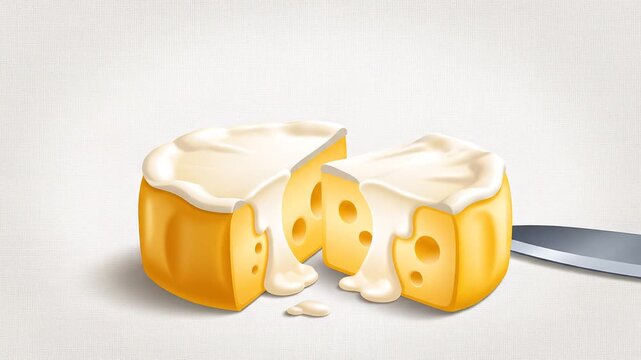 Step-by-step cheese slicing process illustration for culinary or educational purposes