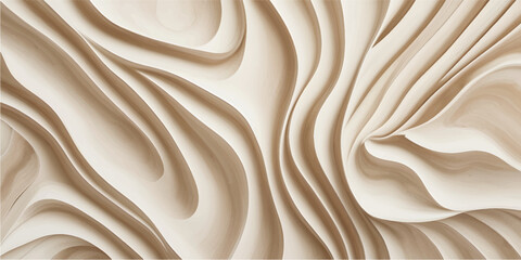 Fototapeta premium Modern White Wood Wall Texture Background With 3D Layered Carved Design For Interior Wall Panels And Architectural Use