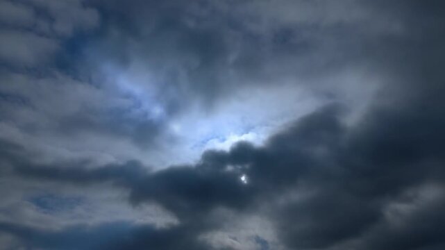 Dramatic Storm Clouds Partially Obscuring the Sun with Rays of Light