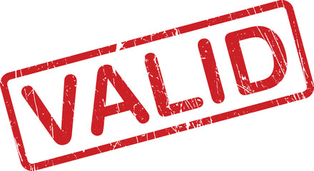 This bold red rubber stamp showing the word VALID appears on a clean white surface