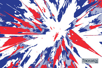 Energetic Red White Blue Grunge Splash Burst
