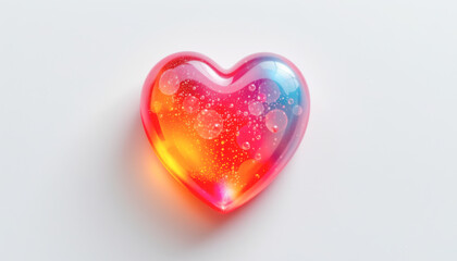 Obraz premium Colorful Heart Light and Bubble Effects