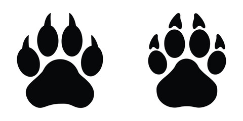 Wildcat paw print silhouette vector, Bobcat pawprint silhouette, animal paw print vector illustration © Silhouette Zone