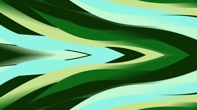 Dynamic green and blue abstract design with swooping shapes