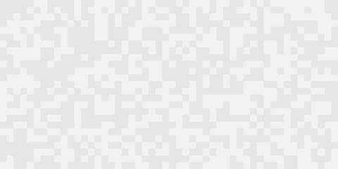WebAbstract grey white background with mesh of squares. Mosaic style. Digital. Cell. Grey white texture. Empty space for your design or text.