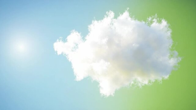 Cloud Nine: A fluffy, solitary cloud floats serenely against a gradient backdrop, embodying peace and tranquility. 