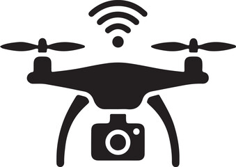 Autonomous Aerial Surveillance Drone and UAV Vector Icon