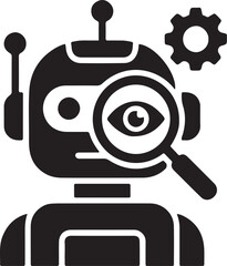 Autonomous Inspection Agent and Search Bot Vector Icon