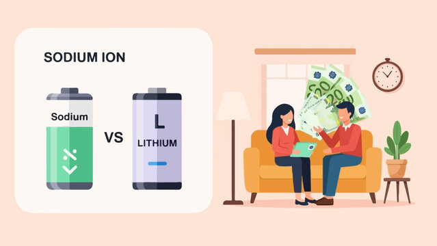 Comparing sodium and lithium ion batteries while people discuss money