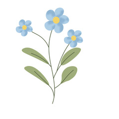 Obraz premium Floral element vector illustration, abstract plant design, digital flower graphic