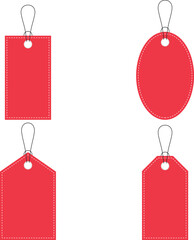 Red leather signboard silhouette isolated on transparent background