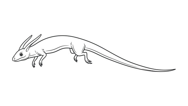 Mysterious Creature in a Monochromatic World: A captivating illustration of a unique, rabbit-like creature, rendered in stark black and white, traversing an imaginary landscape.