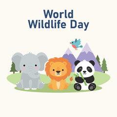 Obraz premium Hidden Life of Nature – Modern Wildlife Poster