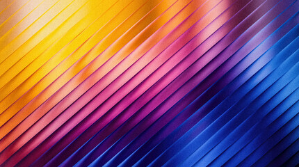 Grainy vibrant abstract background with diagonal lines and gradient colors of yellow, pink, and blue, modern digital art texture