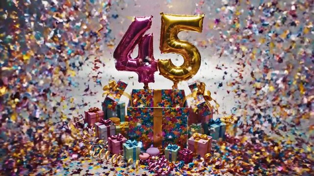 45th Birthday Celebration Confetti Party Decorations.