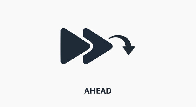 Dark Blue Fast Forward and Rewind Arrow Icon Vector