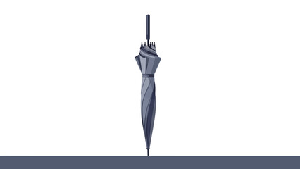 Exploring the psicological symbolism of a solitary, closed umbrella, reflecting themes of personal defense, readiness, and introversion in a contemplative setting