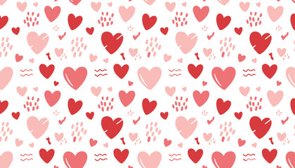 Obraz premium Seamless heart pattern for Valentines Day Cute pink and red love graphics with arrows