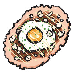 たまごせんべい(たません)のイラスト