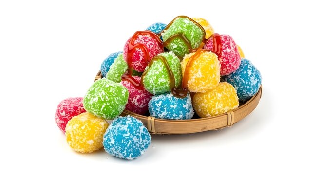 Traditional Cenil Javanese Snack Isolated on White Background