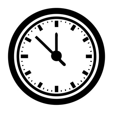 classroom clock icon silhouette illustration for education school and learning design