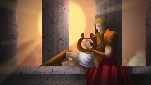 apollo greek god of the sun playing the lyre