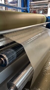 Textile mercerizing machine processing fabric in industrial factory