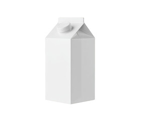 White Milk Carton Beverage Container with Screw Cap Isolated on Black dairy drink isolated on a transparent background
