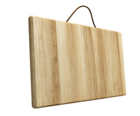 Fototapeta premium Wooden Cutting Board with Rope Hanger (115) graphic isolated on a transparent background