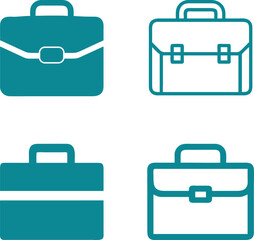 Set of business briefcase icons