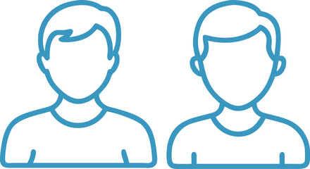 Minimalist flat design of two people