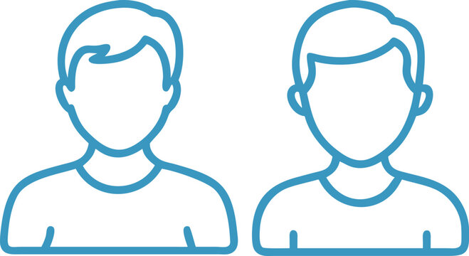 Minimalist flat design of two people