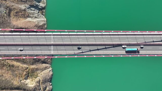 Aerial view of Xingkang Bridge Luding Yaye Expressway Bridge