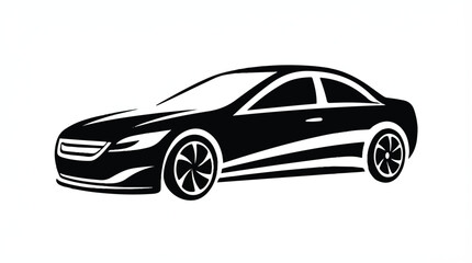 Obraz premium black car with white accents on transparent background