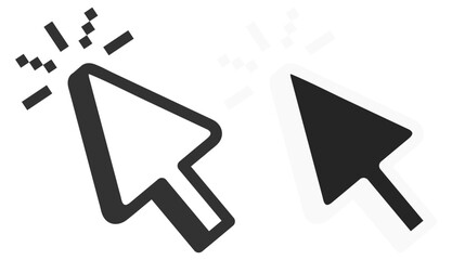 Obraz na płótnie Canvas Mouse cursor pointer click symbol vector outline interface ui graphic icon on transparent background