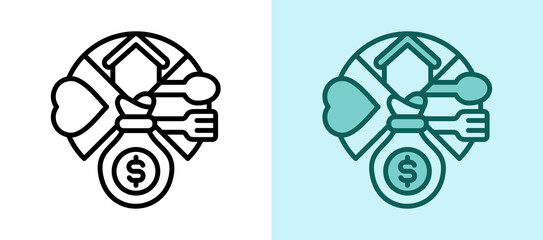 Obraz premium Living Cost whitegreen icon