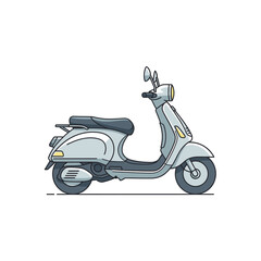 Obraz premium Retro Scooter Illustration - Classic Motorcycle Design