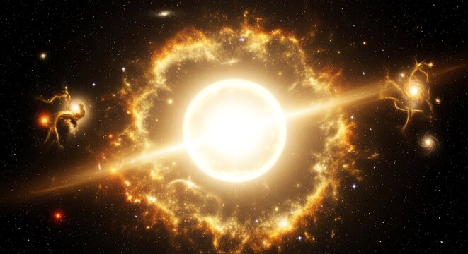 White dwarf star with surrounding nebula