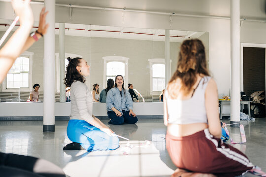Dancers laughing and enjoying creative movement class