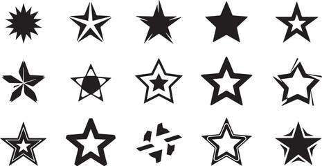 Obraz premium Abstract Black Star Symbol Set