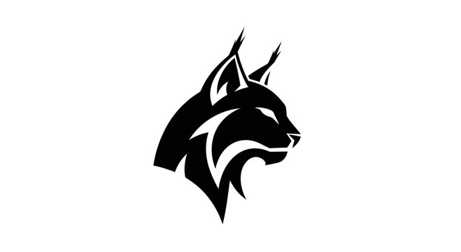 Black lynx head vector illustration