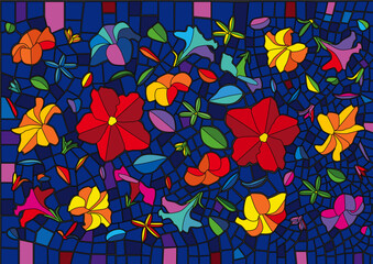 flower colorful stained glass background illustration vector