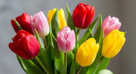 Obraz premium Vibrant tulip bouquet