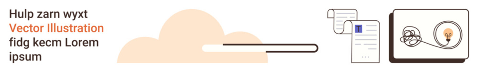 Digital storage, data analysis, cloud computing, file management, information search, progress tracking. Visuals of a cloud, document files and magnifying glass. Cloud computing and data analysis © robu_s